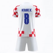 Günstige Kroatien Kinder Fußball Trikotsatz WM 2022 Mateo Kovacic 8 Heimtrikot